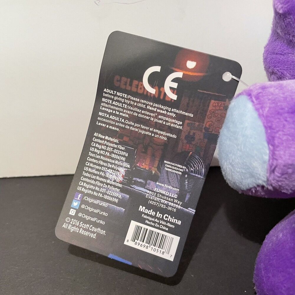 Five Nights At Freddy’s FNAF Teddy Bonnie Funko 8” Plush Figure RARE 2016 Boot - Picture 5 of 5